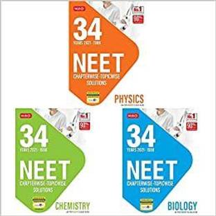 MTG 34 Years NEET Previous Year Solved Question Papers With NEET Chapterwise Topicwise Solutions - NEET 2022 Preparation Books, Set Of 3 Books NTA Neet 34 Years Questions, Physics Chemistry Biology