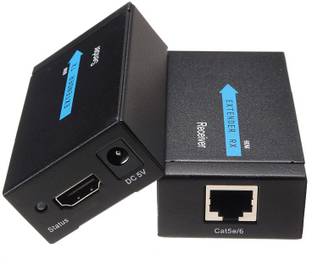 microware  TV-out Cable HDMI Extender Over Single UTP CAT5e/CAT6 Cable up to 60m with IR Remote