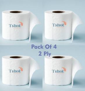 Tshot Soft Toilet Paper Roll "100% Eco Friendly" (2 PLY) Toilet Tissue Paper Roll (Pack Of 4) Toilet Paper Roll