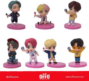 OFFO BTS Tiny Tans - Baskin Robbin (Set of 7)| BTS / BT21 Merchandise For BTS Army and Kpop Lovers (Size : 7-8 cm)