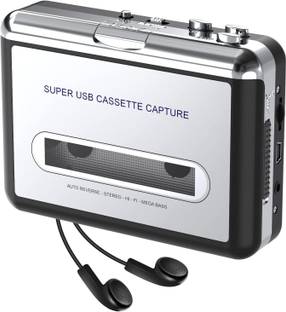 microware Cassette Player-Cassette Tape to MP3 CD Converter- Powered by Battery or USB,Convert Walkman Tape Cassette to MP3, Compatible with Laptop and PC, USB Cable,Software CD,3.5mm Jack Earphone MP3 Player