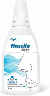 Cipla Naselin Nasal Spray | Relief from Nasal Congestion | Decongestants for a Blocked Nose | Restores moisture | (10 ML * 10 Pack)