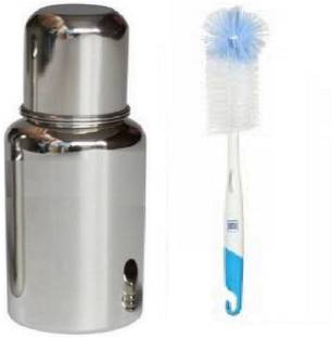MODERN ERA Stainless Steel Silver Baby Feeding Bottle 250 ml Capacity With Cleaning Brush for New Born Baby - 250 ml
