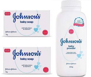 johnson's Baby soap 75 gm ×2 and powder 200 gm