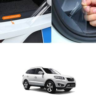 XZRTZ Car Door Transparent Seal Strip Door Edge Guard Bumper Cover Strips Entry Sill Scuff Plate Invisible Door Anti-Scratch Waterproof (1.9 Inch x 5metre)V89 Matte, Glossy, Chrome Hyundai SantaFe Side Garnish