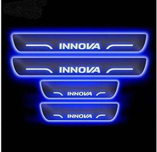 Jagan kirpa Premium Mirror Finish Door Foot Step Blue LED Scuff Plate For Toyota Innova Door Sill Plate