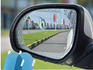CARIZO Car Rear View Mirror Anti Fog Rainproof Waterproof Protective Film | Oval | (2 Pcs) for Tata Safari Dicor 3.0L Car Mirror Rain Blocker