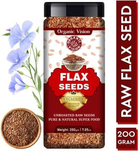 OrganicVison Raw Flax Seeds, Healthy Seeds, Rich in Omega 3 Fatty Acid Brown Flax Seeds