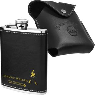 JMALL Black_ JW Cover With ( JW Golden Black) Hip Flask Pocket Liquor Bottle Or Wine Whiskey Alcohol Drinks Holder Hip Flask Gift For Men Women Stainless Steel Hip Flask (230 ml) Stainless Steel Hip Flask
