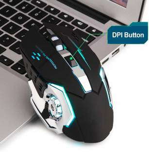microware Wireless Gaming Mouse with 6 button, 7 colors and 1600DPI Wireless Mechanical  Gaming Mouse  with Bluetooth