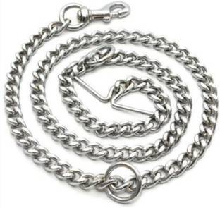 chullbull pet products Dog Chain Silver Heavy Weight Dogs Leash Dog Chain with Heavy Hook L - 60in 8-NO 152 cm Dog Chain Leash