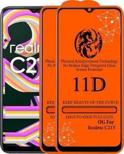 aplexx Edge To Edge Tempered Glass for Realme C21Y | 11D Premium Quality Full Glue 9H Hardness Anti Scratch Full Edge