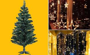 VULPIX Decoration String Lights for Christmas with Christmas Tree Hanging Star Pack of 2