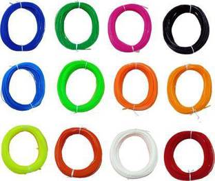 vahvaa Plastic premium quality multicolor broom wires for craft works, basket making, flower vases making, chair making, mobile holder making , pack of 12 colors (ink blue,leaf green,dark pink,jet black,royal blue,fluoroscent green,light orange,saffron orange,pale green,dark orange,milk white,and blood red )