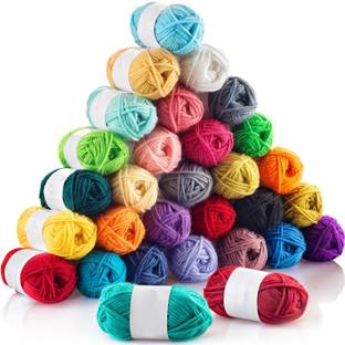 TIMESETL 24 pcs Acrylic Wool Yarn Rendomly color send 15 Gram Per Skeins Multicolored Yarn Great Crochet and Knitting Starter Kit for Colorful Craft Assorted Colors.