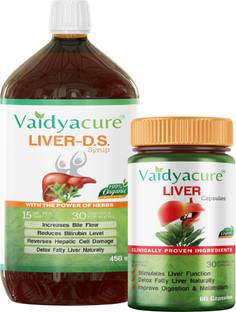 Vaidyacure Liver Detox Kit (450ml Syrup + 60 Capsules)