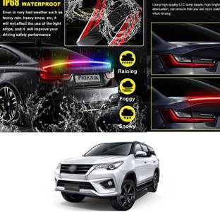 XZRTZ Carbon Fibre LED Rear Spoiler with Remote Control for Car Trunk Universal Exterior Car LED Tail Light Strip fit for Roof, Wing, Brake Light, Turn Signal Light Spoiler Lip Kit V158 Brake Light Car, Van LED for Toyota (12 V, 12 W)