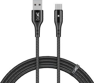 boAt 600 Stress Resistant,Auto Disconnecting with LED Indicator, 3A USB टाइप C केबल