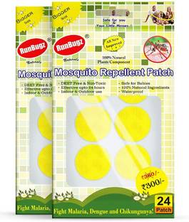 RunBugz Natural Repellent Mosquito Patches for Babies with 24 Hours Protection,24 Patches (Yellow) -(Pack Of 2)