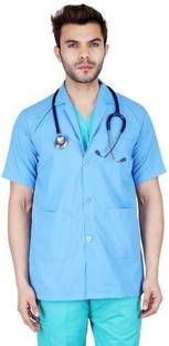 SEEMESH Polycotton Half Sleeves Lab Coat for Doctor, Nurses, Medical College Students Shirt Hospital Scrub