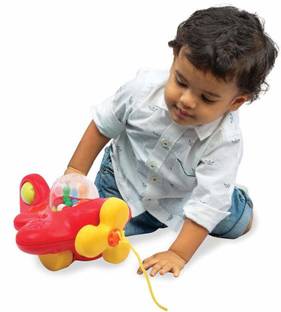 FUNSKOOL My First Aeroplane , Ball Popping Pull Along Toy , Encourages Walking, Balls Popping Sound , 12 Months & Above , Infant and Preschool Toys