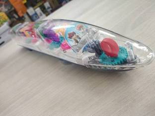 Galox Toy Bullet Train, Colorful Electric Transparent Gear train Model Toy with Universal Wheel, train Toy Music Light Rotation Toy