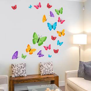 Newway Decaals colourful Butterfly Design (Large Size)