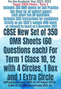 CBSE New Set of 350 OMR Sheets (60 Questions each) For Term 1 Class 10, 12 with 4 Circles, 1 Box and 1 Extra Circle