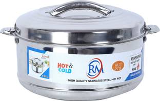Collectrio Stainless Steel 2500 ML Hot Pot Serve Casserole With Lid Cook and Serve Casserole