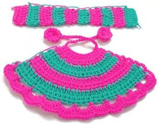 Nand Gopal Traders MATA Rani Fancy Goddess Dress for Durga/Lakshmi/Saraswati/Parvati (MATA Ji Lehanga & Chunri/Patka) Size - 3 No.(Height - 3 Inch) (Multicolour) Dress