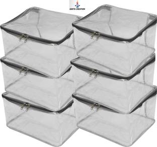 geetacreation Saree cover Garment Covers Multipurpose High Quality LargeTransparent Garment Covers,Saree Cover, Salwar, Kurti Suit Bag and Bed Sheets Cover (Pack of 6) Garment Covers