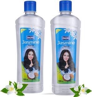 ENAUNIQ Jasmine Non-Sticky For Long Shiny (500ml X 2 Pack) Hair Oil