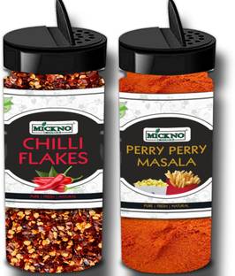 mickno organics Premium Fresh Red chilli flakes and Perry Perry Masala combo (50g each) pack of 2 (100g)