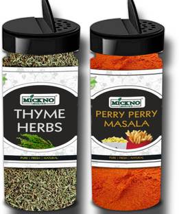 mickno organics Premium Fresh Perry Perry Masala and Thyme Herbs combo (50g each) pack of 2 (100g)
