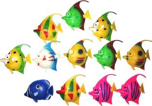 ROYAL PET Artificial Fishes (Set of 12 pieces) | Decorations Artificial Fish for Aquarium Fish Tank (Random Color and Pattern) | Plastic Training Aid For Fish