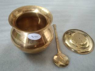 SKYTAIL Bronze Pot with Lid and Laddle Pot 10 cm diameter 1.5 L capacity with Lid