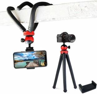 IMMUTABLE 75 _Tripod gorilla tripod Stand with Universal Mobile Holder for Vlogging Blogging Streaming Photography Compatible With All Smartphones, Action Cameras, and DSLR {(12 Inch) RED and BLACK} Tripod