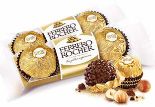 FERRERO ROCHER Fine Hazelnut Milk Chocolate, 3 Count, Pack of 2 Individually Wrapped Chocolate Candy Gifts, 1.3 Oz Truffles