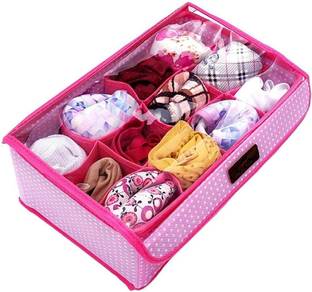 S.V.Enterprises 12 12 Grid Underwear Organizer Bra Sock Tie Foldable Storage Set of 1 1256