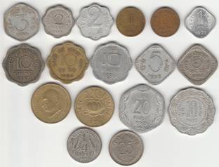 Sansuka 17 different India old coins Modern Coin Collection one paisa, two paisa three paisa, 5paisa, 10 paisa, 20 paisa, all set coins in one set collector choice, brass paisa, copper paisa , aluminum paisa, Nickel 5 paisa, brass Nickel 10 paisa. Modern Coin Collection
