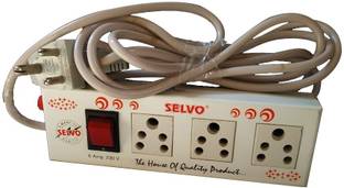 Selvo 6A Single Switch and 3 Copper Socket with Three Pin Plug