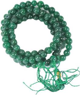 LETNIX Natural Green Jade Stone Mala (108+1) 6 mm Knotted Beads Mala Lab Certified, Green Hakik Stone Mala Jade Stone Necklace Stone Chain