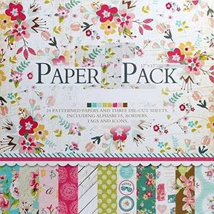 Qatalitic Pattern Design Printed Papers for Art & Craft (VS12005), Size: 12 X 12 Inch for Greeting Cardmaking & Project Book Making (24 Patterned Sheets + 3 Die Cut Sheets) Paper Designer Paper Pack Theme,  Scrapbook Kit