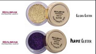 REALSPAR GOLDEN AND PURPLE GLITTER PACK OF 2