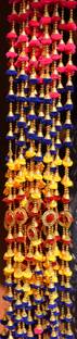 ONRR jhalar multi-coloured fummar wall hanging pack of 10 hangings 4 ft long Decorative Showpiece  -  90 cm