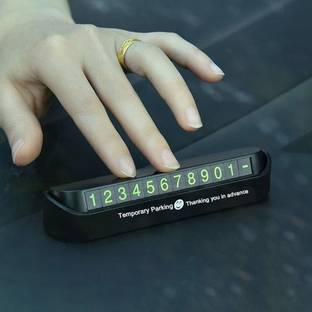 VAGMI A1 Luminous Temporary Parking Car Card Display Phone Number Plate Universal Hidden Switch Stop Drawer Car Air Vent Trim
