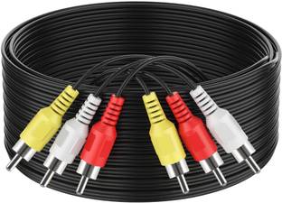 Tech-X RCA Audio Video Cable 3 m 3 RCA TO 3 RCA Cable(9.8 FT)3RCA AV RCA Composite Video + 2RCA Stereo Audio M/M Male to Male RCA Audio Video Connector Plug Jack Wire Cord 3-Male to 3-Male Yellow/White/Red Connectors-3M, Black