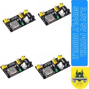 TechSupreme 3.3V 5V Power Supply Module for MB102 Prototype Breadboard DC 6.5-12V or USB Power Supply Module Pack Of 4 Power Supply Electronic Hobby Kit