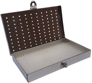 Bismi Enterprises Stainless Steel Sterilization Instruments Tray with Silicon Mat Size 8"x4".5x1" Reusable Medical Tray