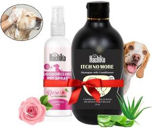 Hachiko Allergy Relief, Anti-dandruff, Anti-fungal, Whitening and Color Enhancing, Conditioning, Anti-itching, Anti-microbial Artificial Fragrance Free Dog Shampoo
